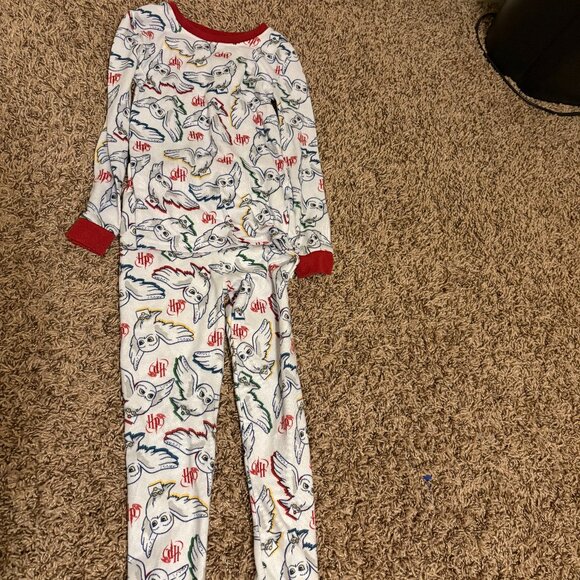 Harry Potter Hedwig Pajamas 4T Wizarding World White Long Sleeve Pants Polyester - Picture 1 of 3